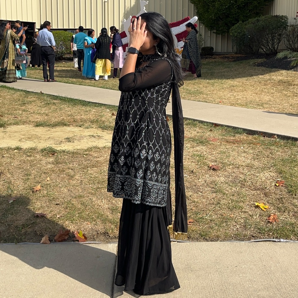 Black Sharara Set